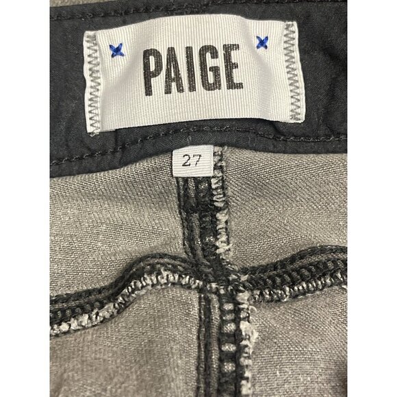 Paige Women's Skyline Ankle Peg Raw Hem Grey Denim Jeans Size 27 - Picture 8 of 10
